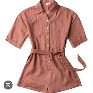 Vitamin A Playa Rust 100% Linen romper